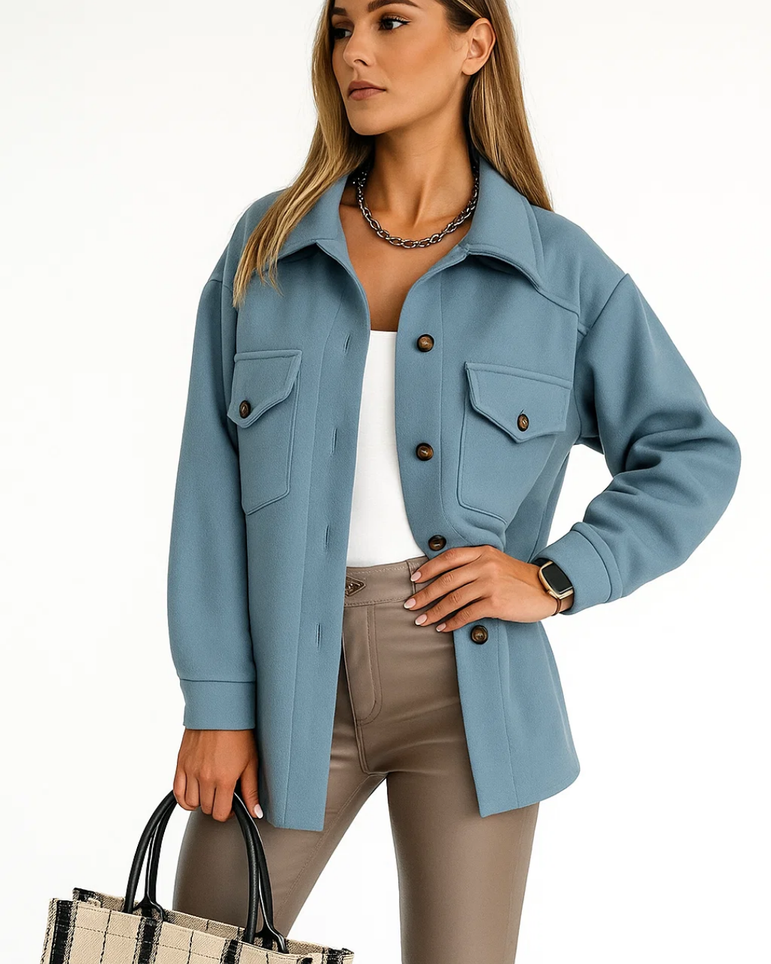 Women's Casual Overshirt Jacket
