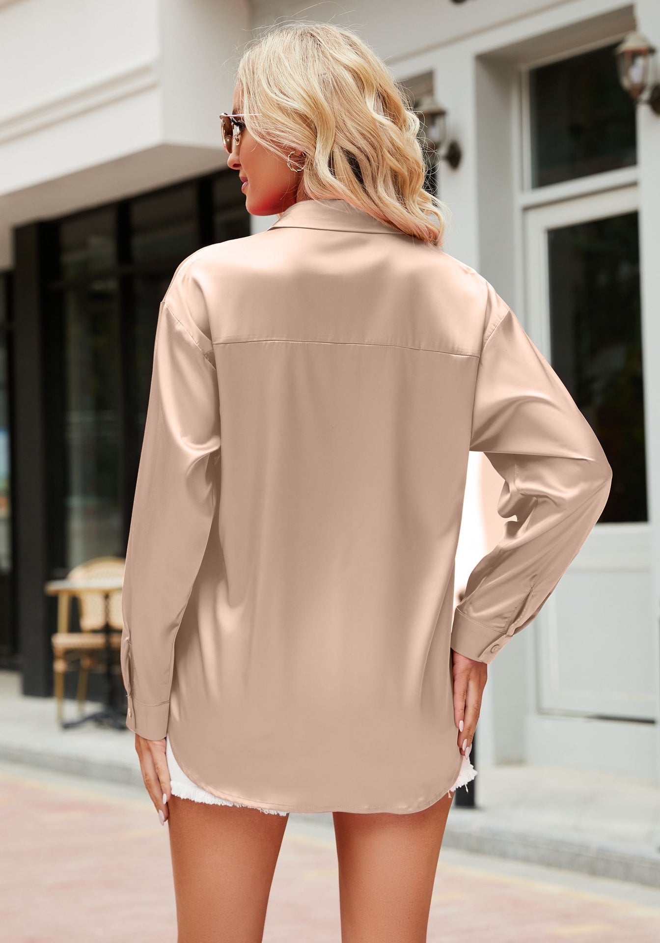 Tessa | Women's Satin Long Sleeve Blouse
