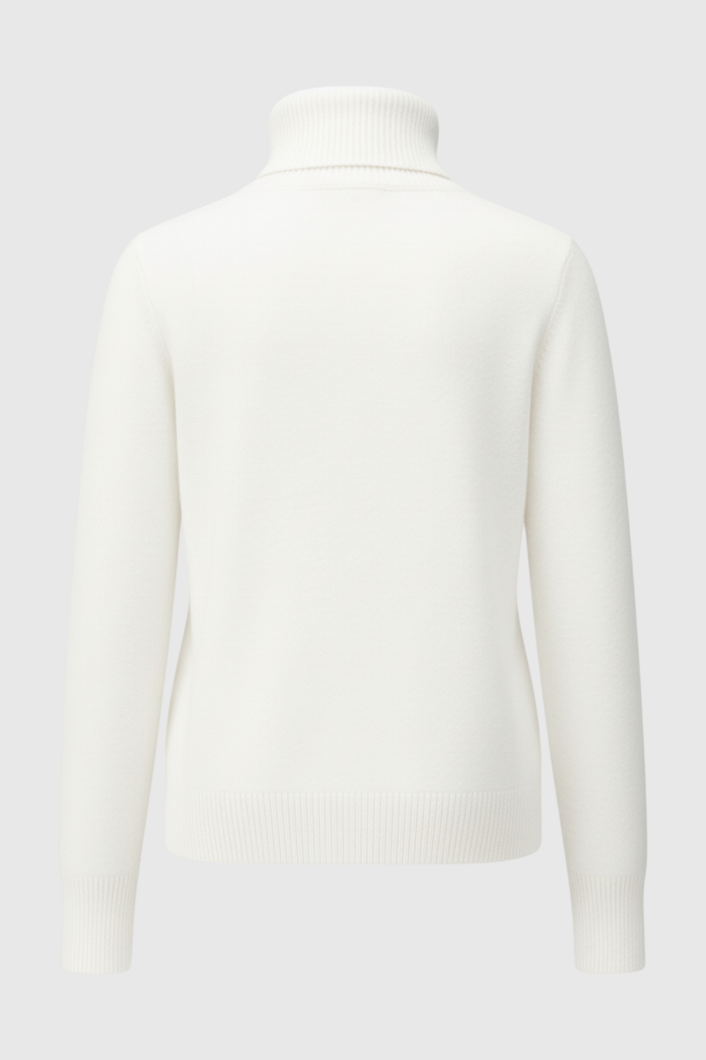 White Fleece Lined Thermal Turtleneck