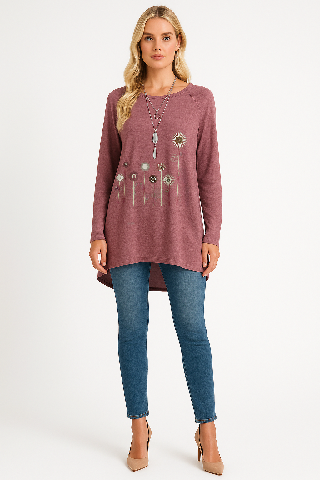 Women's Embroidered Sweatshirt with 3D Floral
