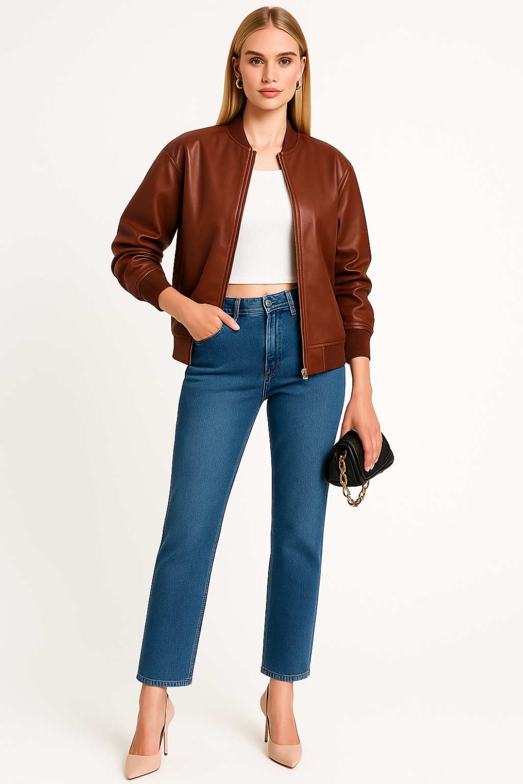 Women’s Faux Leather Oversized Jacket