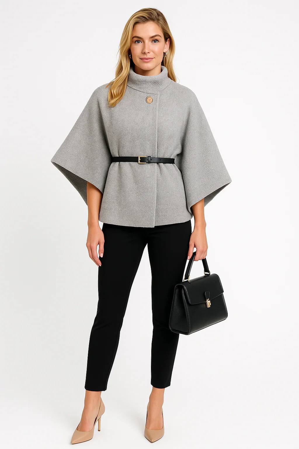 Women’s High-Neck Cape Coat