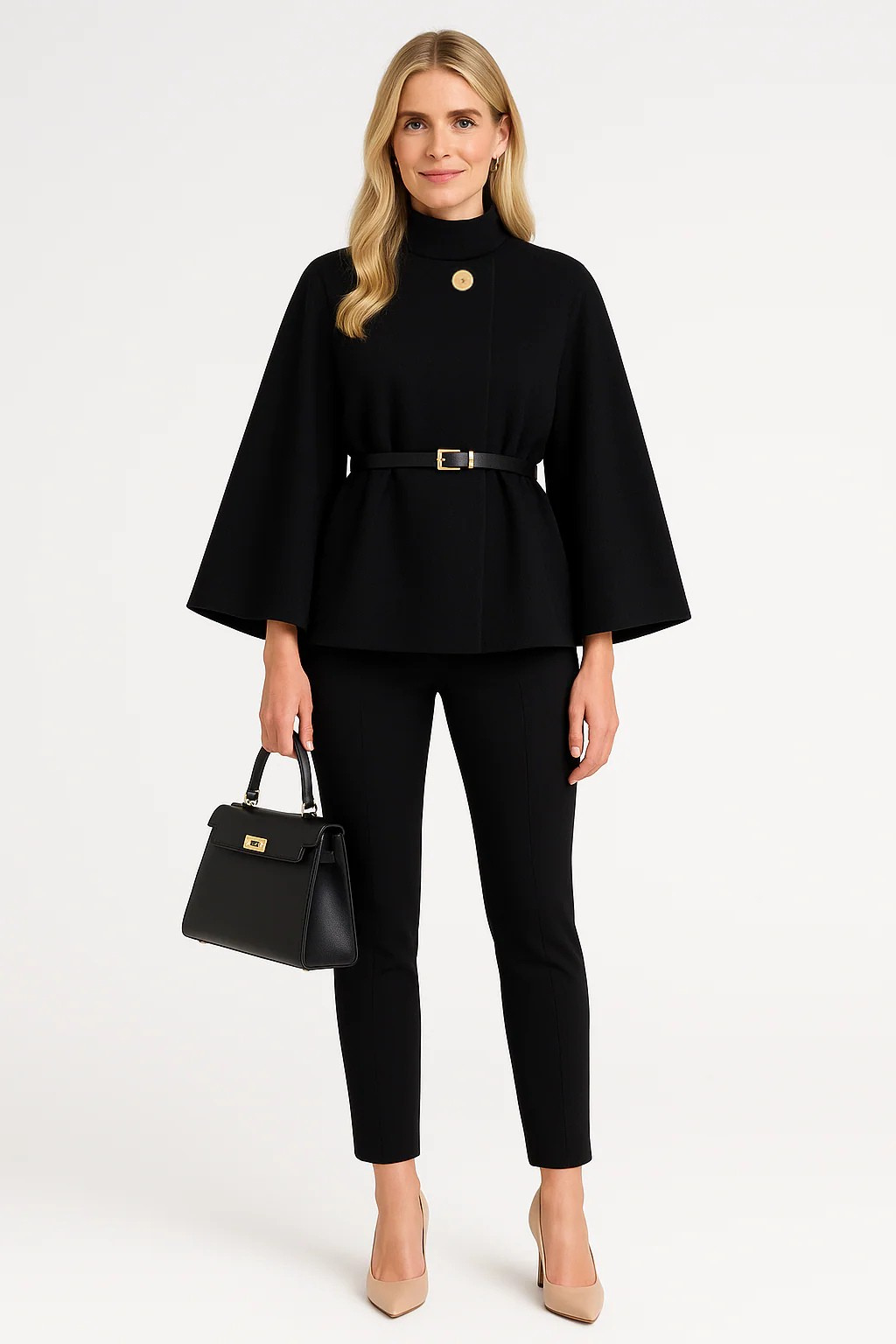 Women’s High-Neck Cape Coat