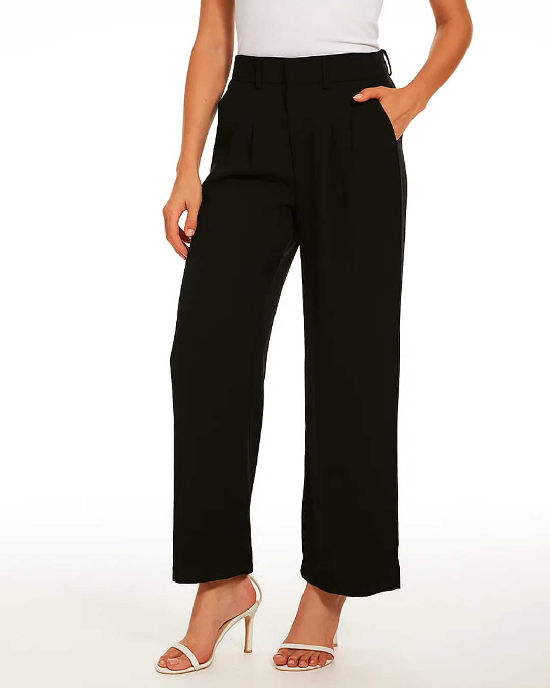 Women's High-Waisted Wide-Leg Trousers With Relaxed Fit