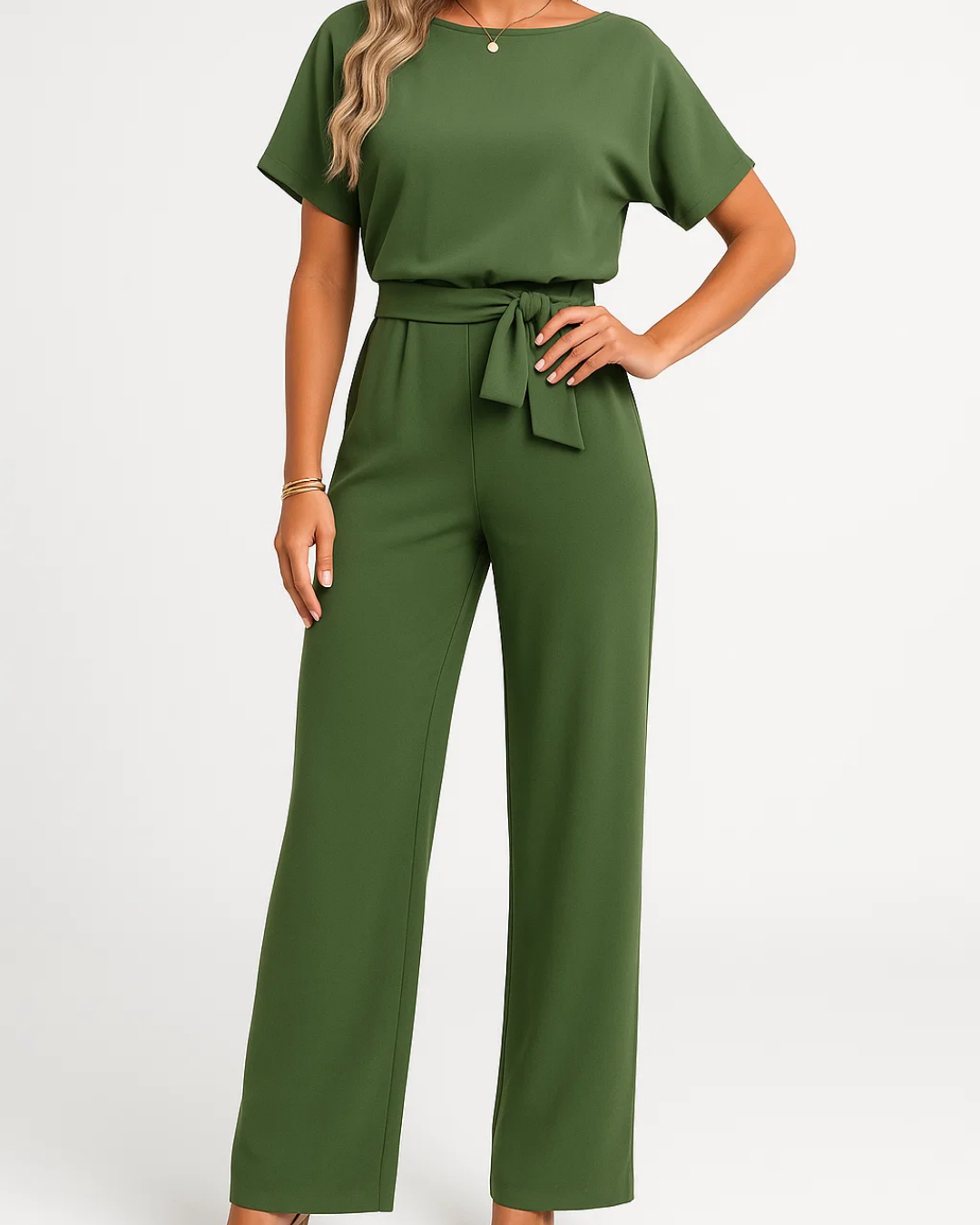 Women's Belted Elegant Jumpsuit