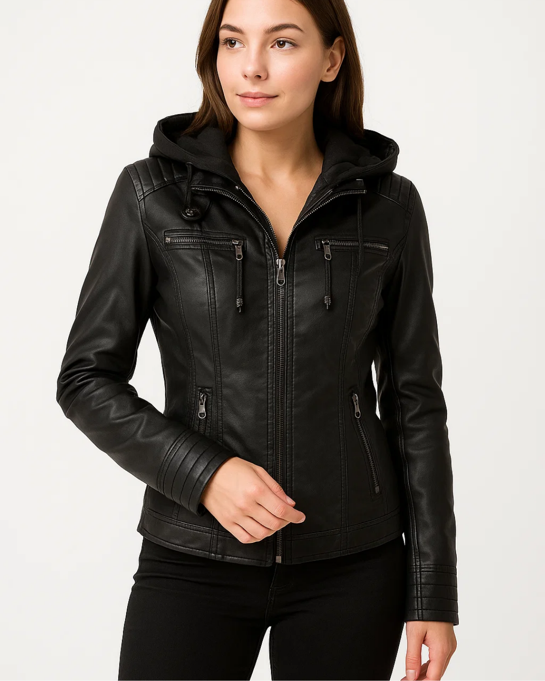 Women's Chic Cropped Jacket with Zip Closure