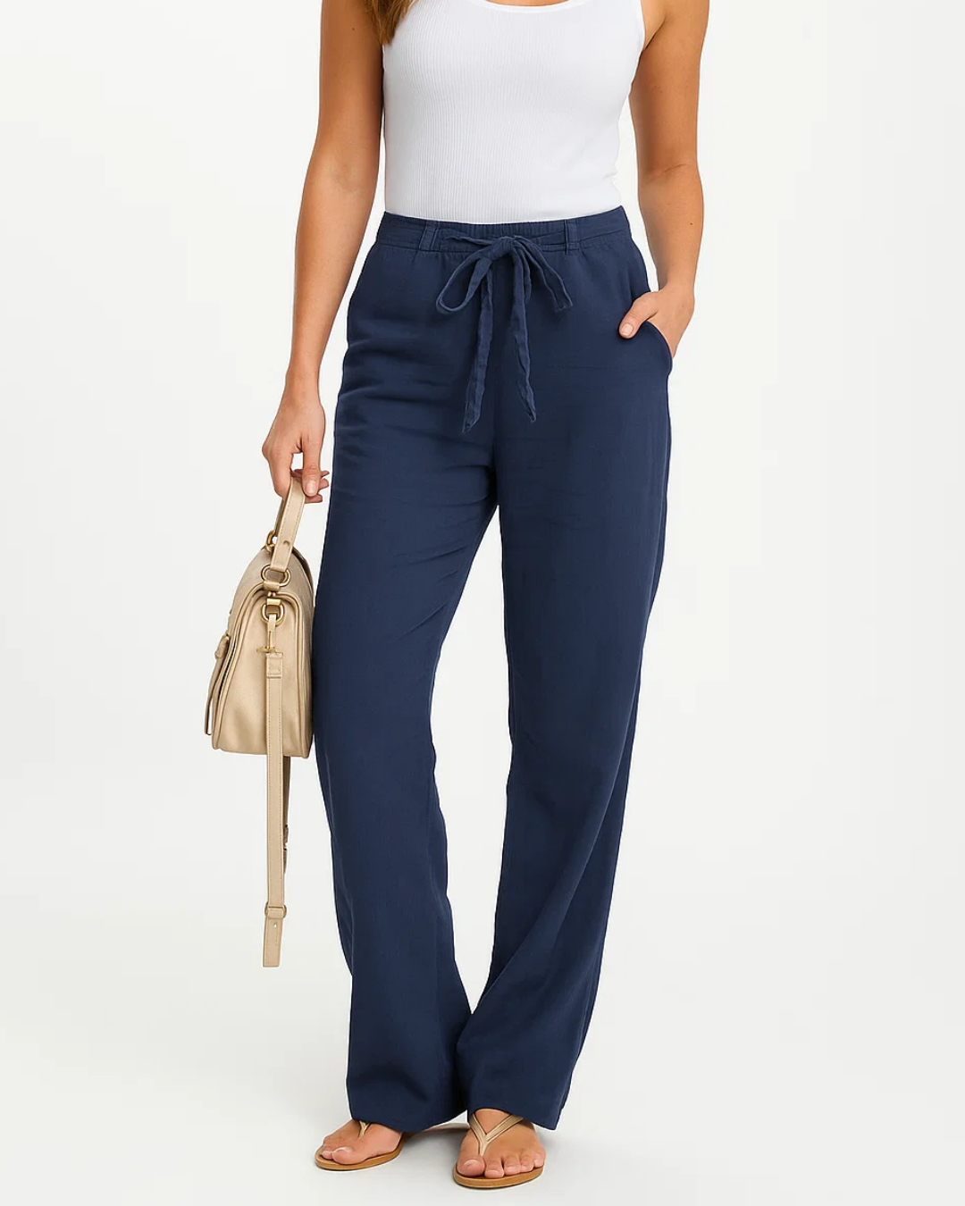 Women's Elegant Elastic Waist Trousers