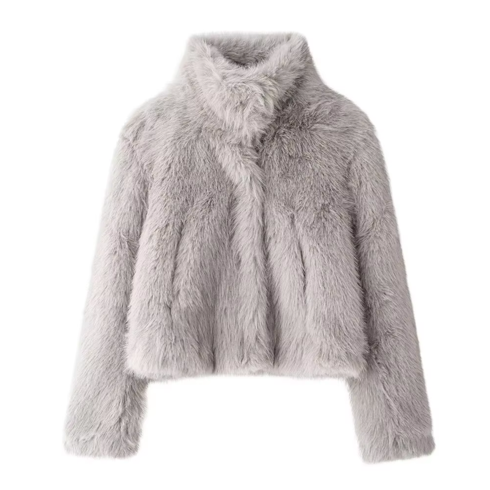 Women's Elegant Jacket with Faux Fur Turtleneck