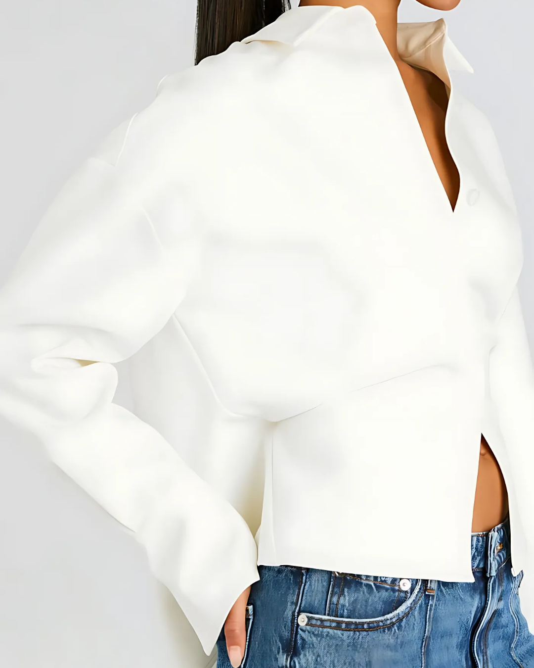 Women's Elegant Oversized Button-Up Blouse