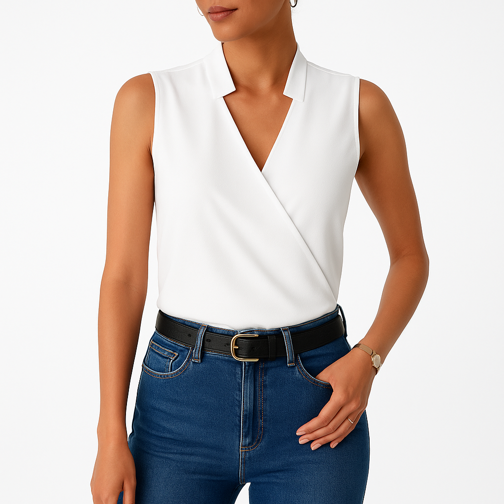 Women's Sleeveless V-Neck Blouse