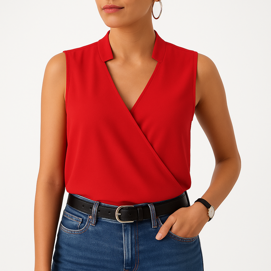 Women's Sleeveless V-Neck Blouse