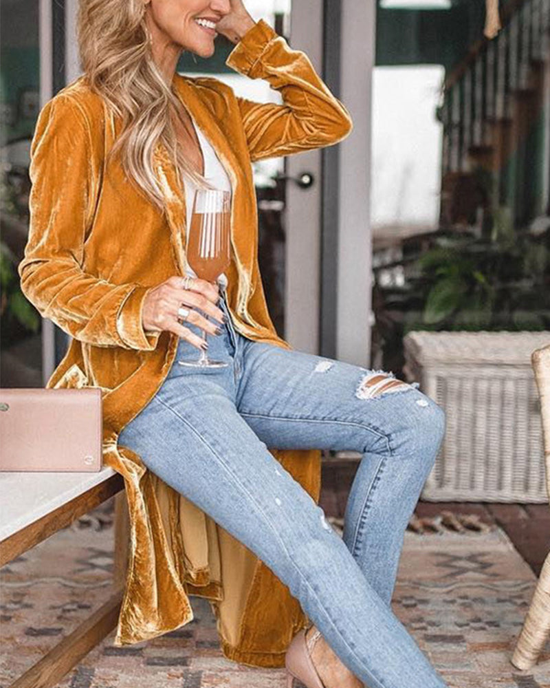 Madison | Women's Velvet Longline Cardigan