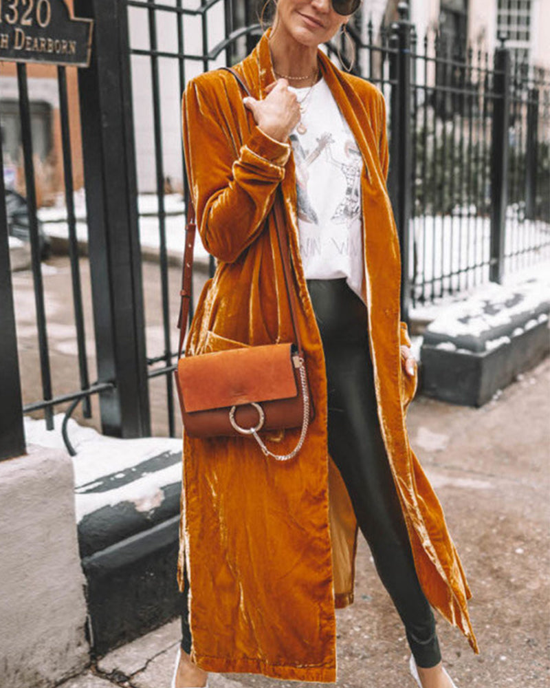 Madison | Women's Velvet Longline Cardigan