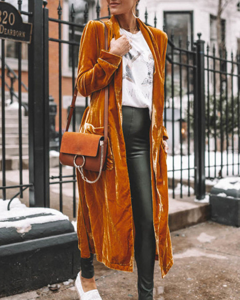 Madison | Women's Velvet Longline Cardigan