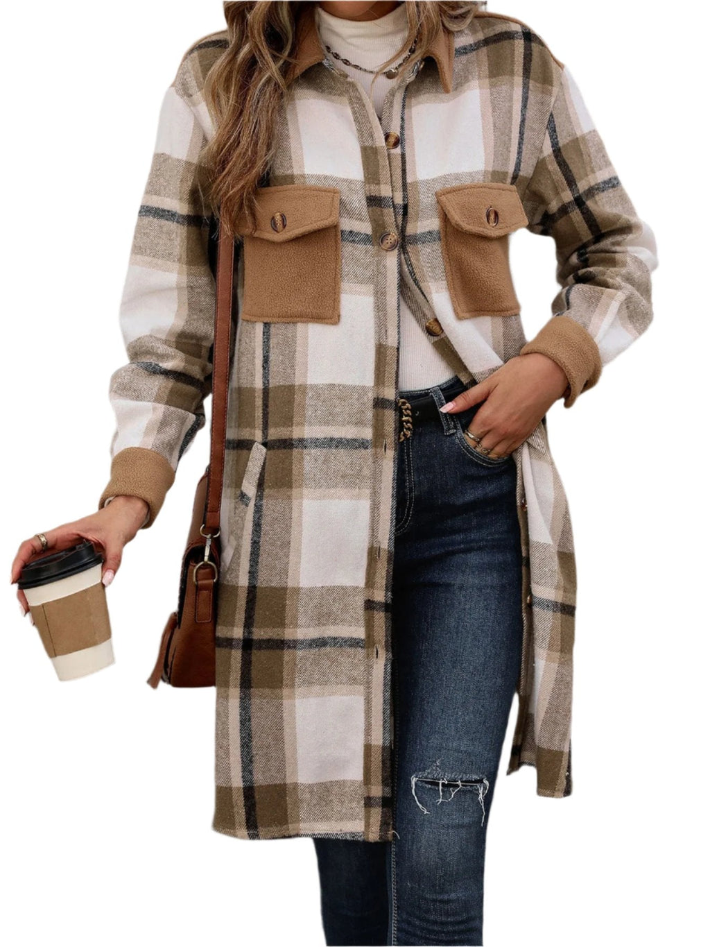 Clara | Women's Plaid Button-Up Jacket