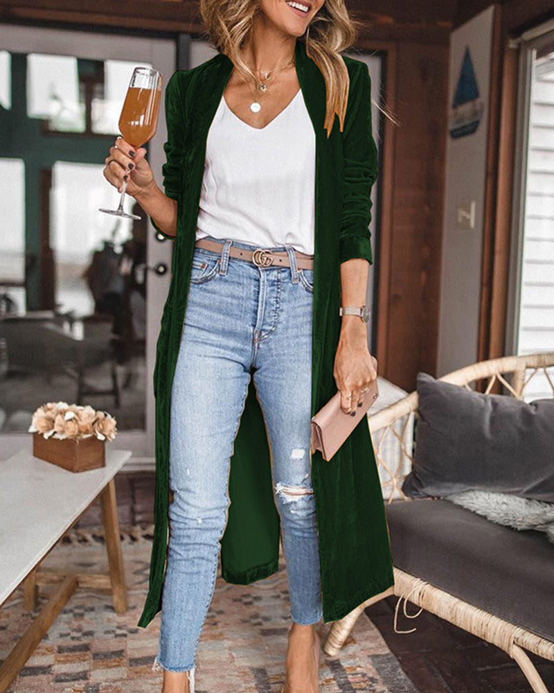 Madison | Women's Velvet Longline Cardigan