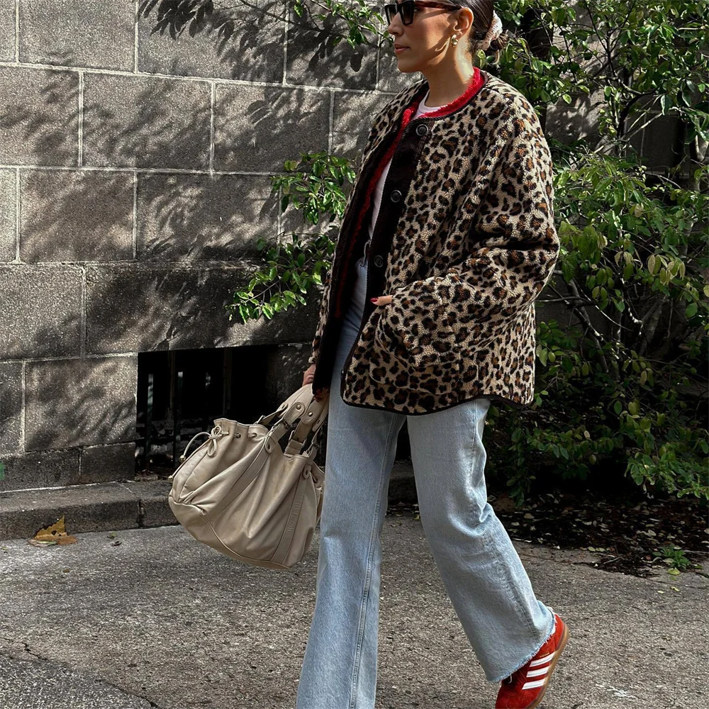 Sophie | Fleece Leopard Jacket for Women