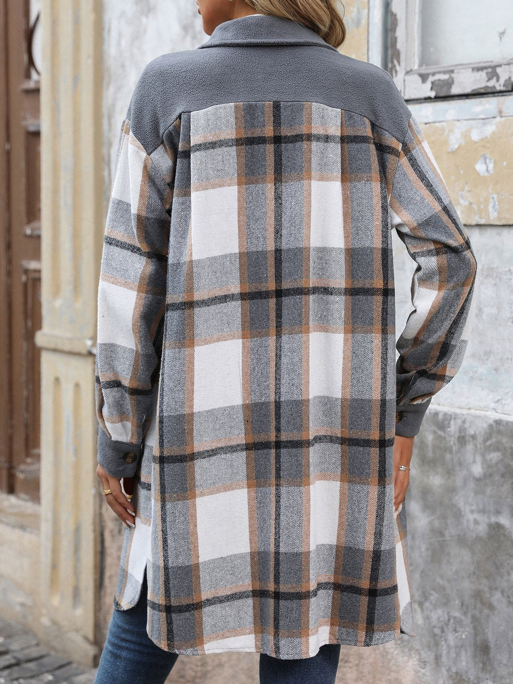 Clara | Women's Plaid Button-Up Jacket