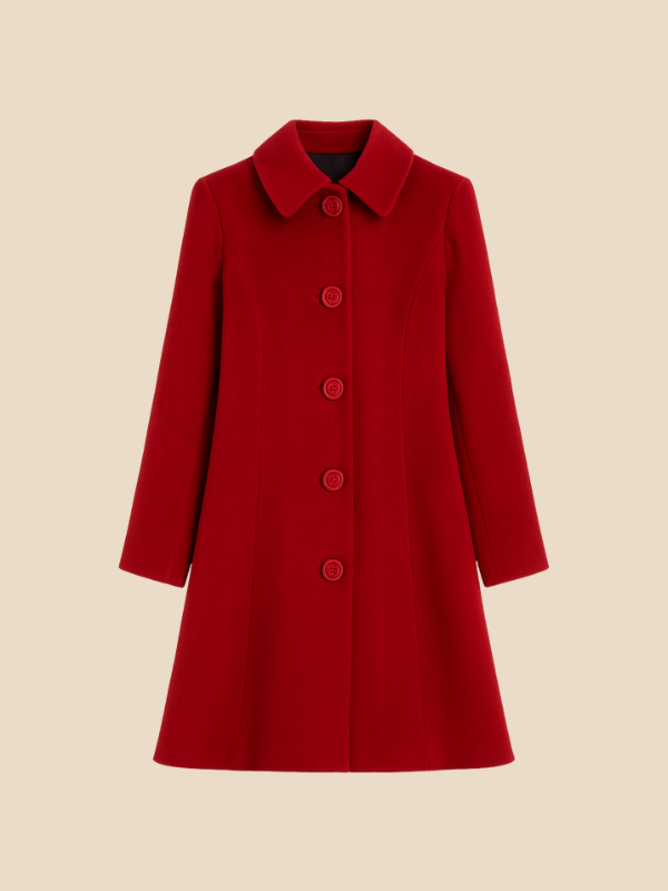 Divisha | Women's Long Woolen Coat Elegant & Warm Winter Outerwear