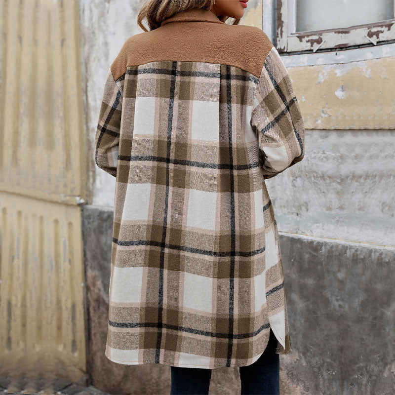 Clara | Women's Plaid Button-Up Jacket