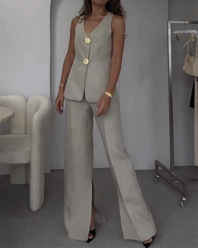 Sofia | Women's Blazer and Linen Outfit Set