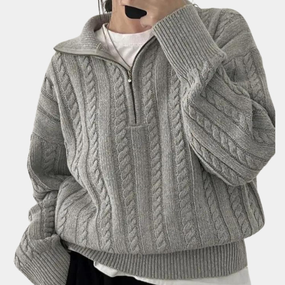 Holly | Cable-Knit Half-Zip Sweater for Women