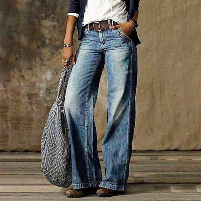 Maddison | Women's Retro Wide-Leg Jeans