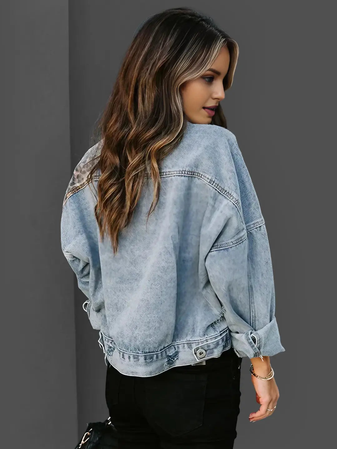 Sheena | Leopard Denim Jacket for Women