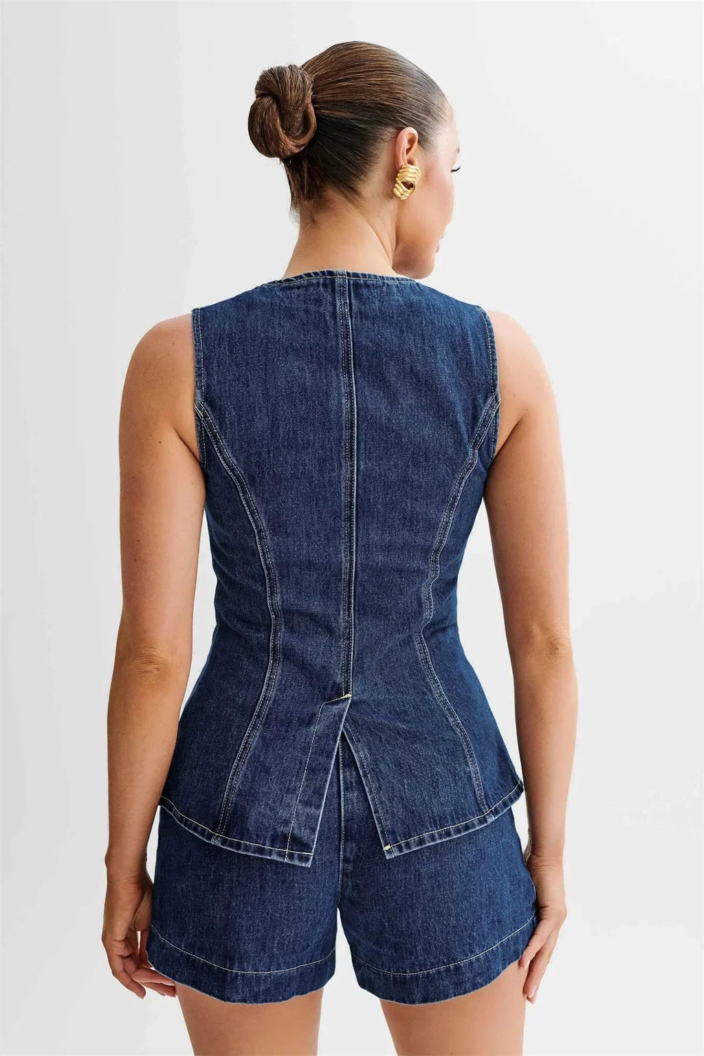 Ellie | Women's Casual Summer Blue Denim Shorts Set