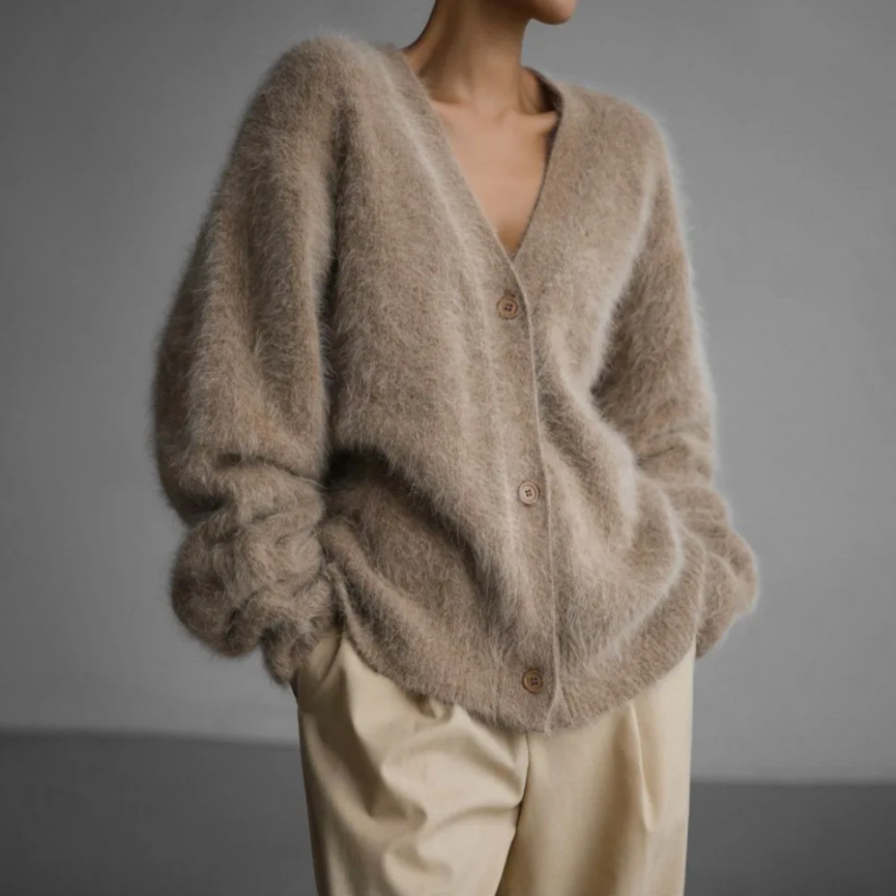 Demi | Women's Casual Plush Buttoned Cardigan