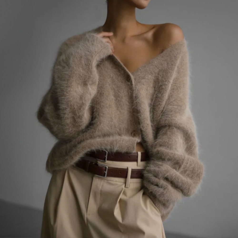 Demi | Women's Casual Plush Buttoned Cardigan