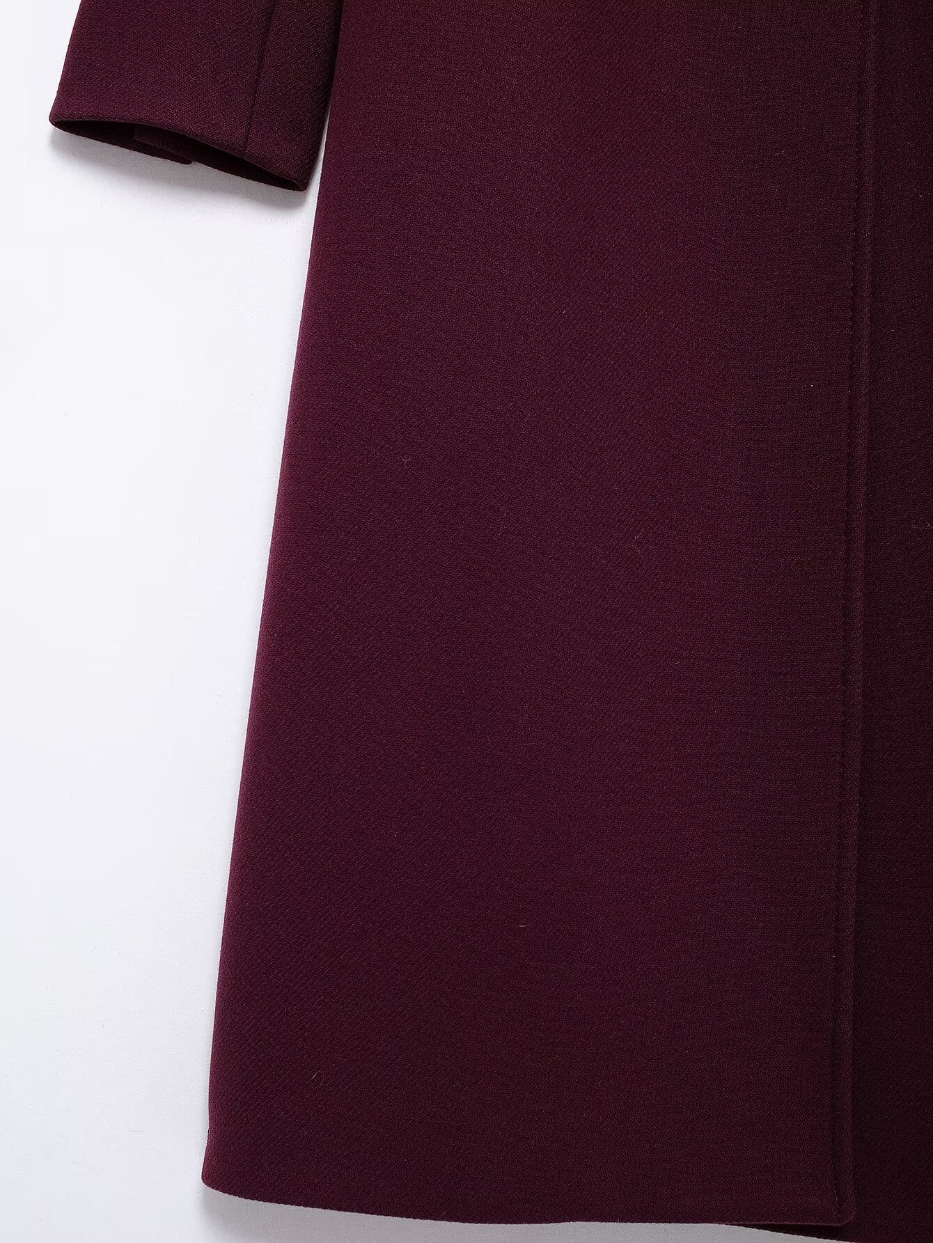 Francine | Women's Burgundy Double-Breasted Woolen Coat