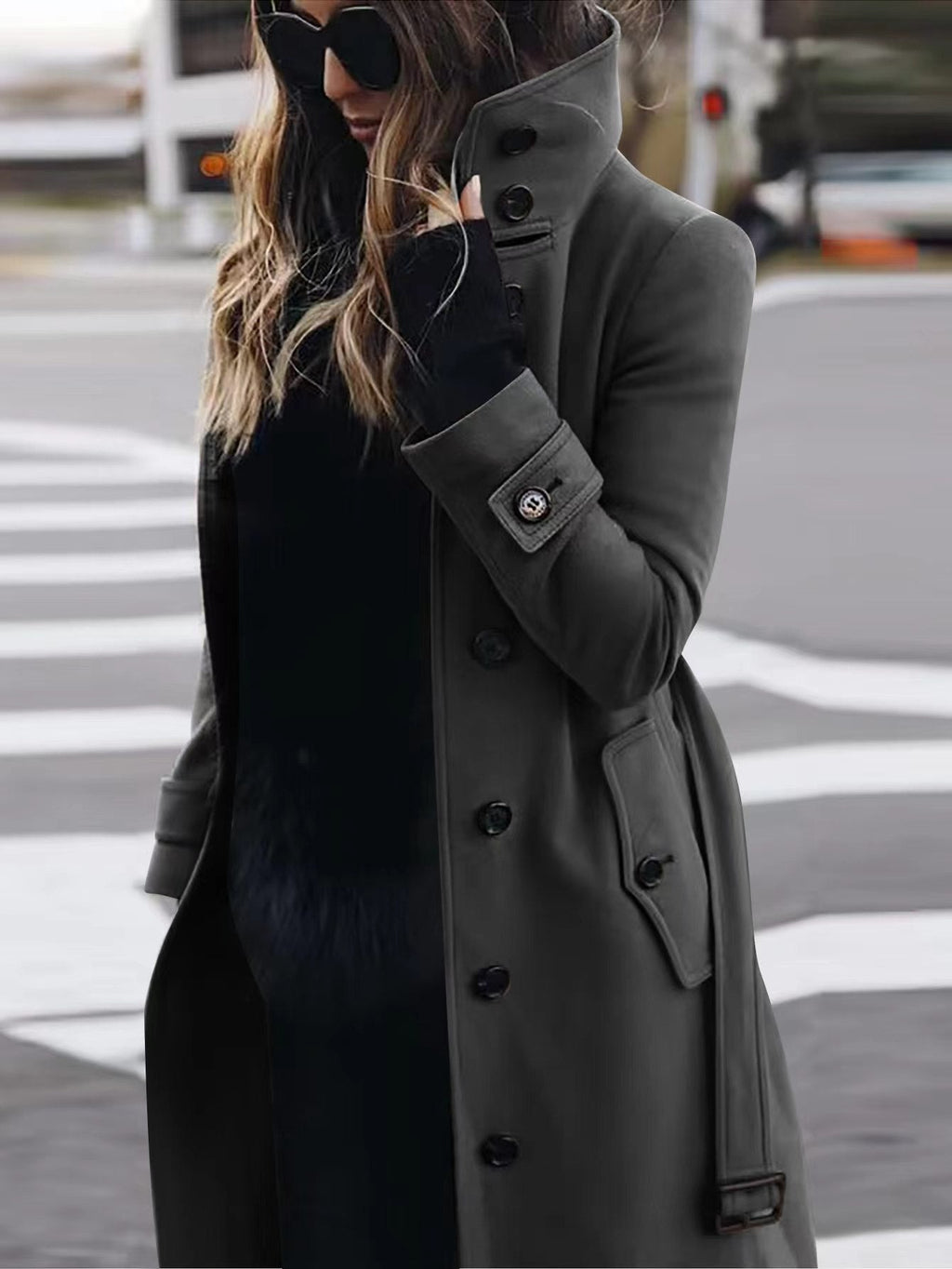 Thalia | Women's Single-Breasted Long Coat