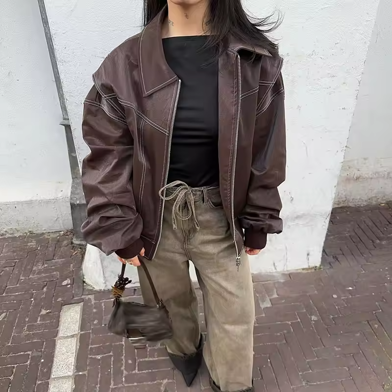 Sienna | Women's Casual Oversized Leather Jacket