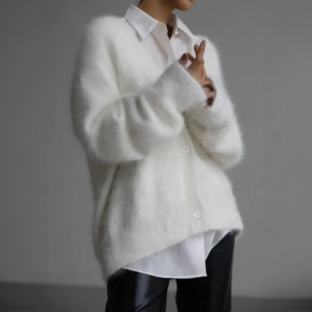 Demi | Women's Casual Plush Buttoned Cardigan