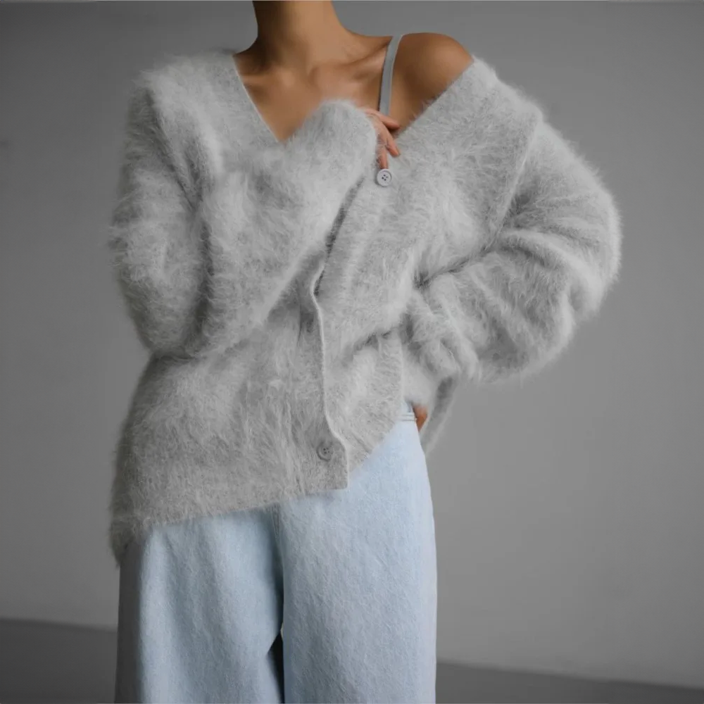 Demi | Women's Casual Plush Buttoned Cardigan
