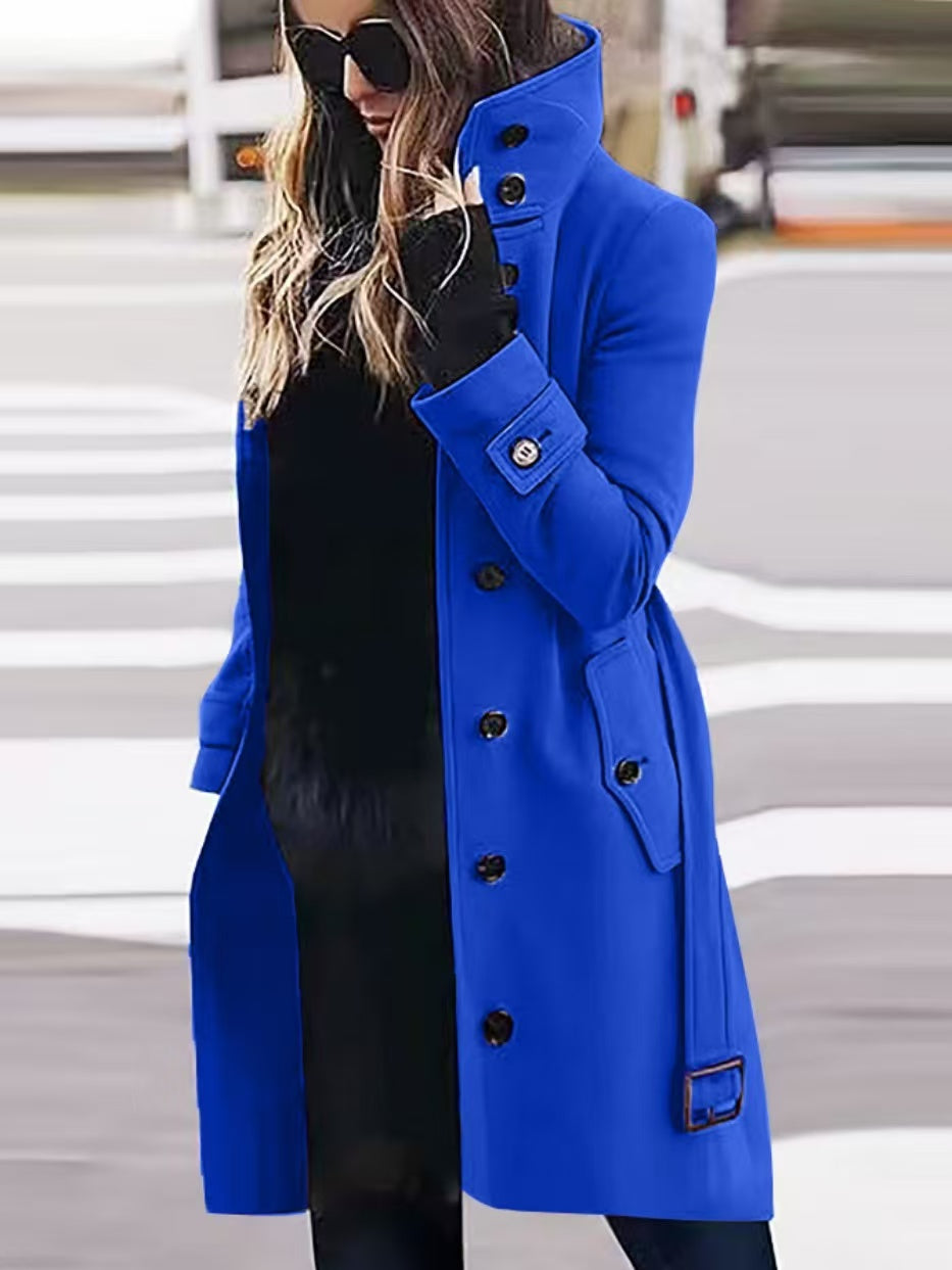 Thalia | Women's Single-Breasted Long Coat