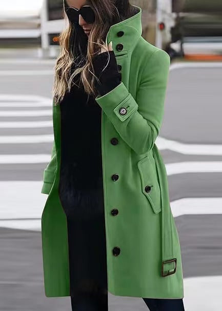 Thalia | Women's Single-Breasted Long Coat