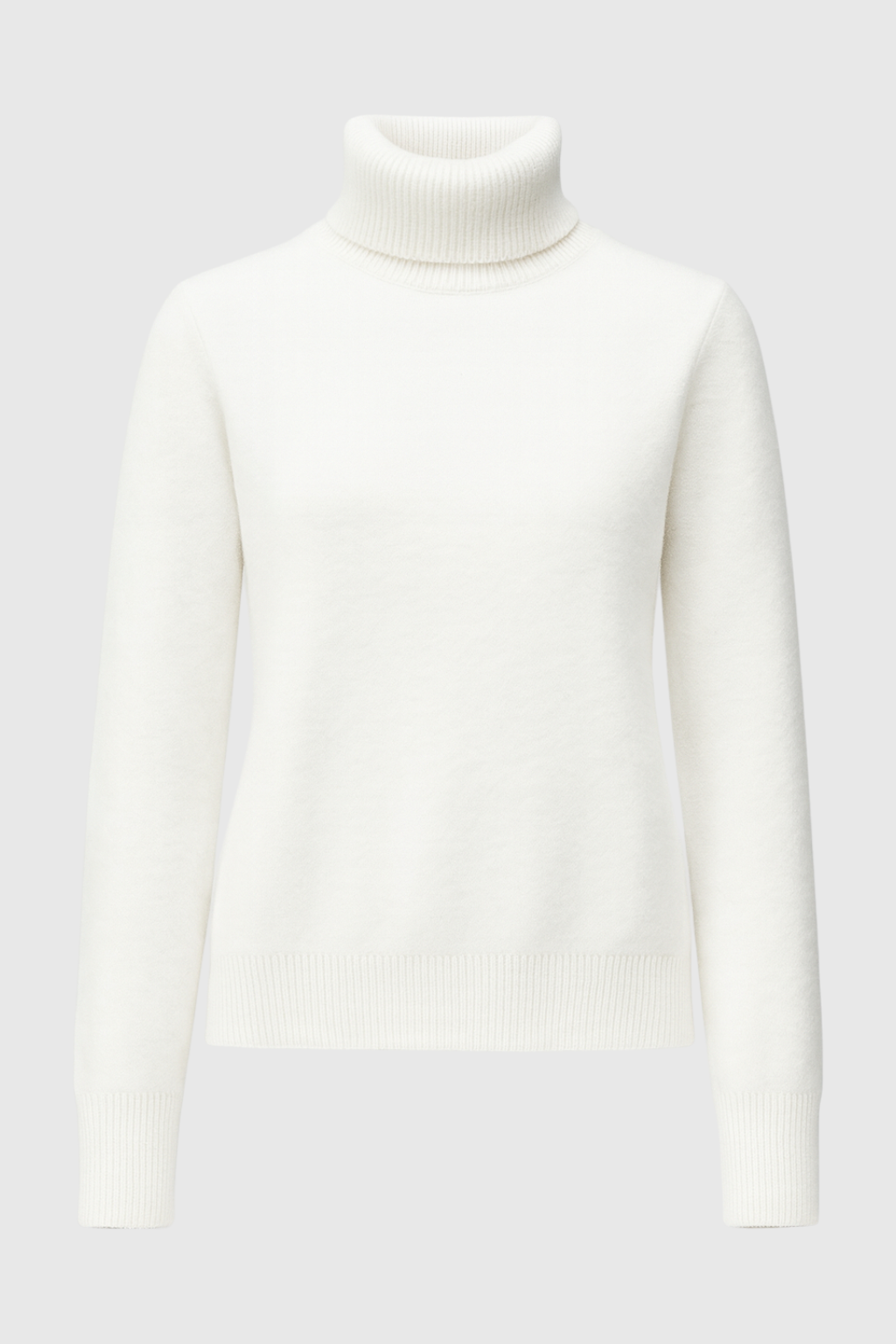 White Fleece Lined Thermal Turtleneck