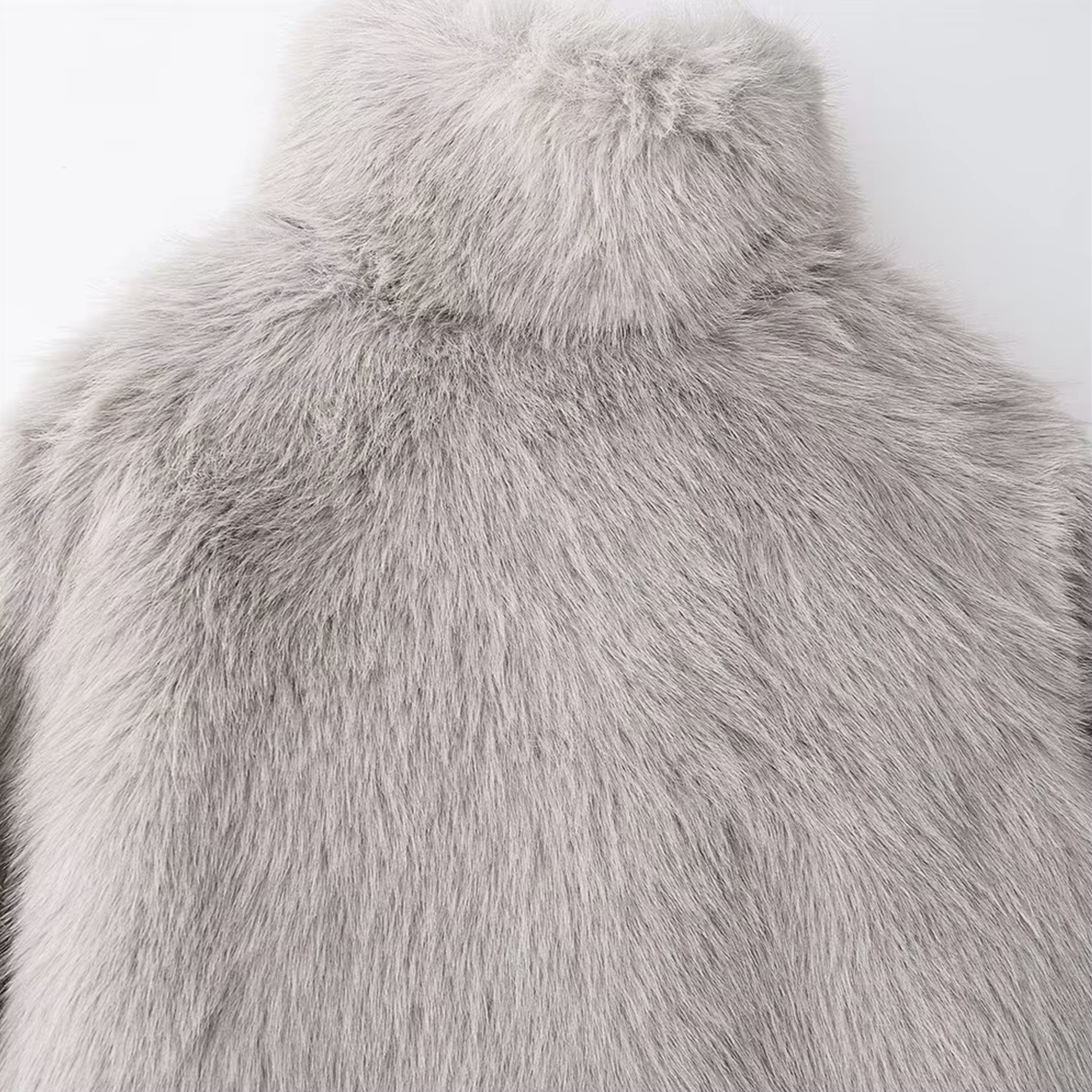 Women's Elegant Jacket with Faux Fur Turtleneck