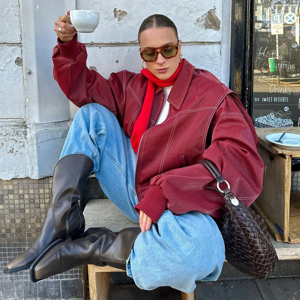 Sienna | Women's Casual Oversized Leather Jacket