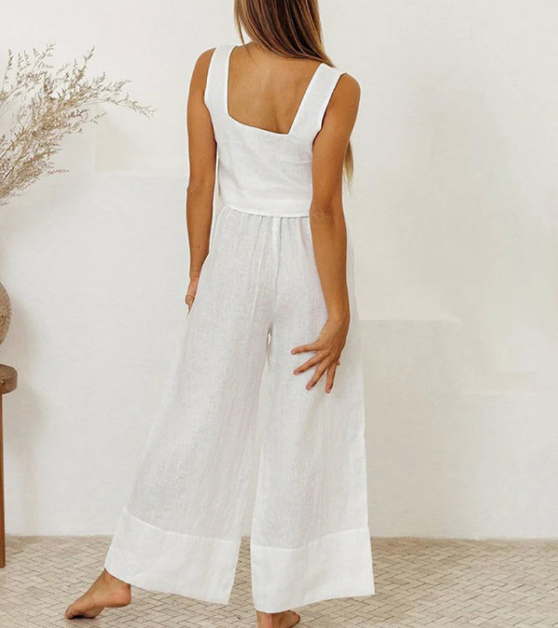 Milena - Minimalist Top and Wide-Leg Pants Set