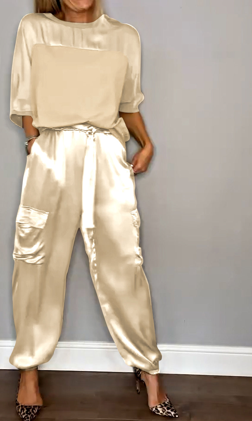 Ella | Women's Formal Outfit Two Piece Satin Suit