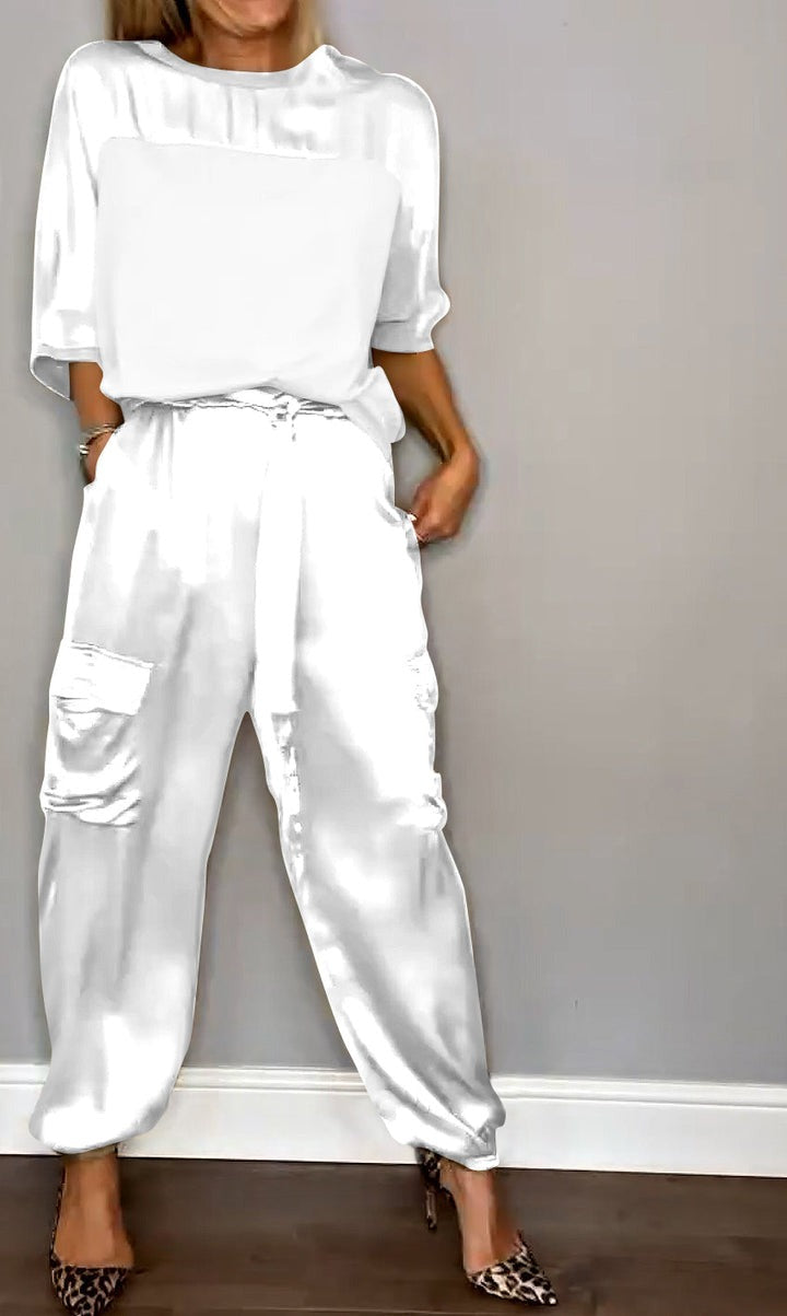 Ella | Women's Formal Outfit Two Piece Satin Suit