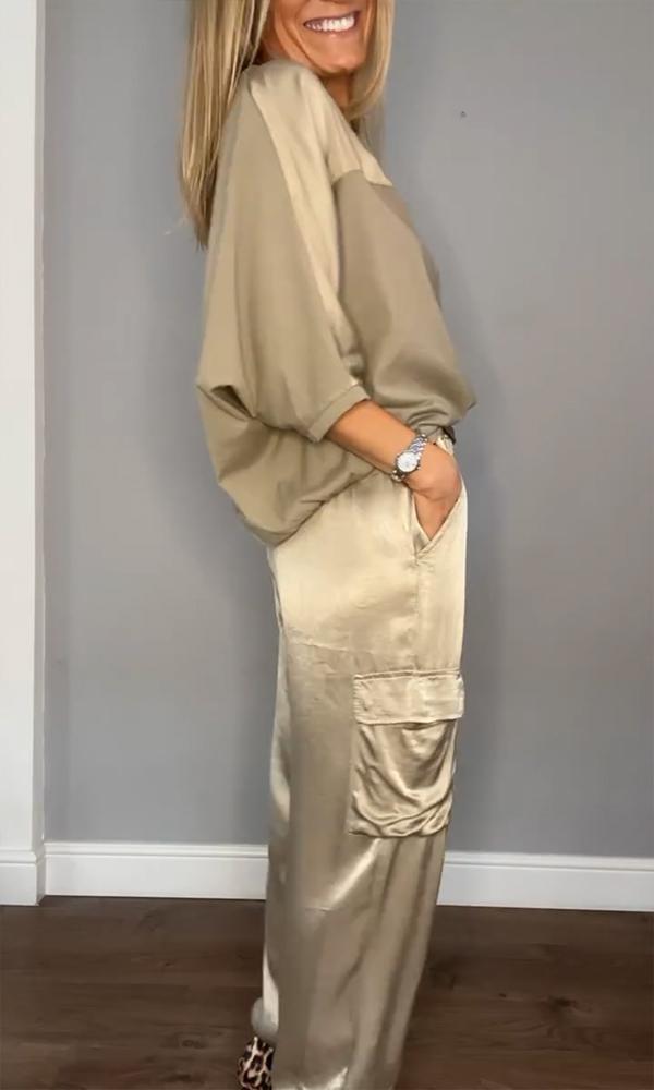 Ella | Women's Formal Outfit Two Piece Satin Suit
