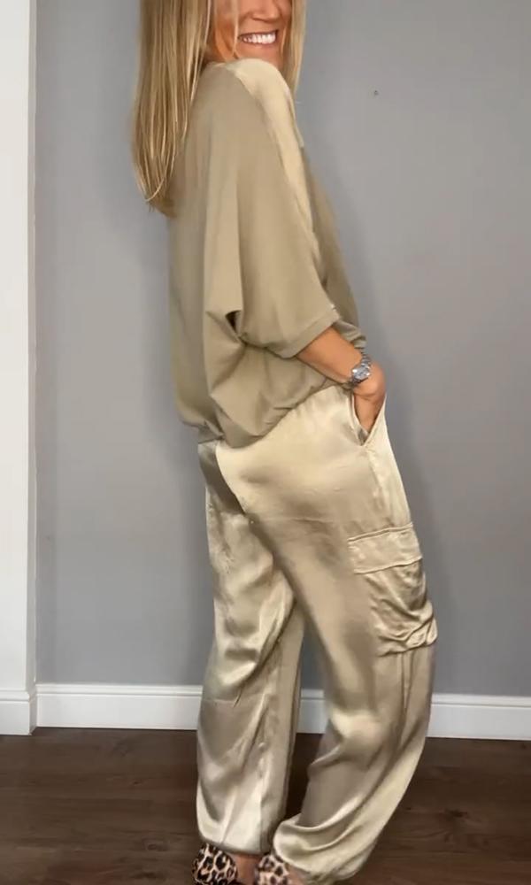 Ella | Women's Formal Outfit Two Piece Satin Suit