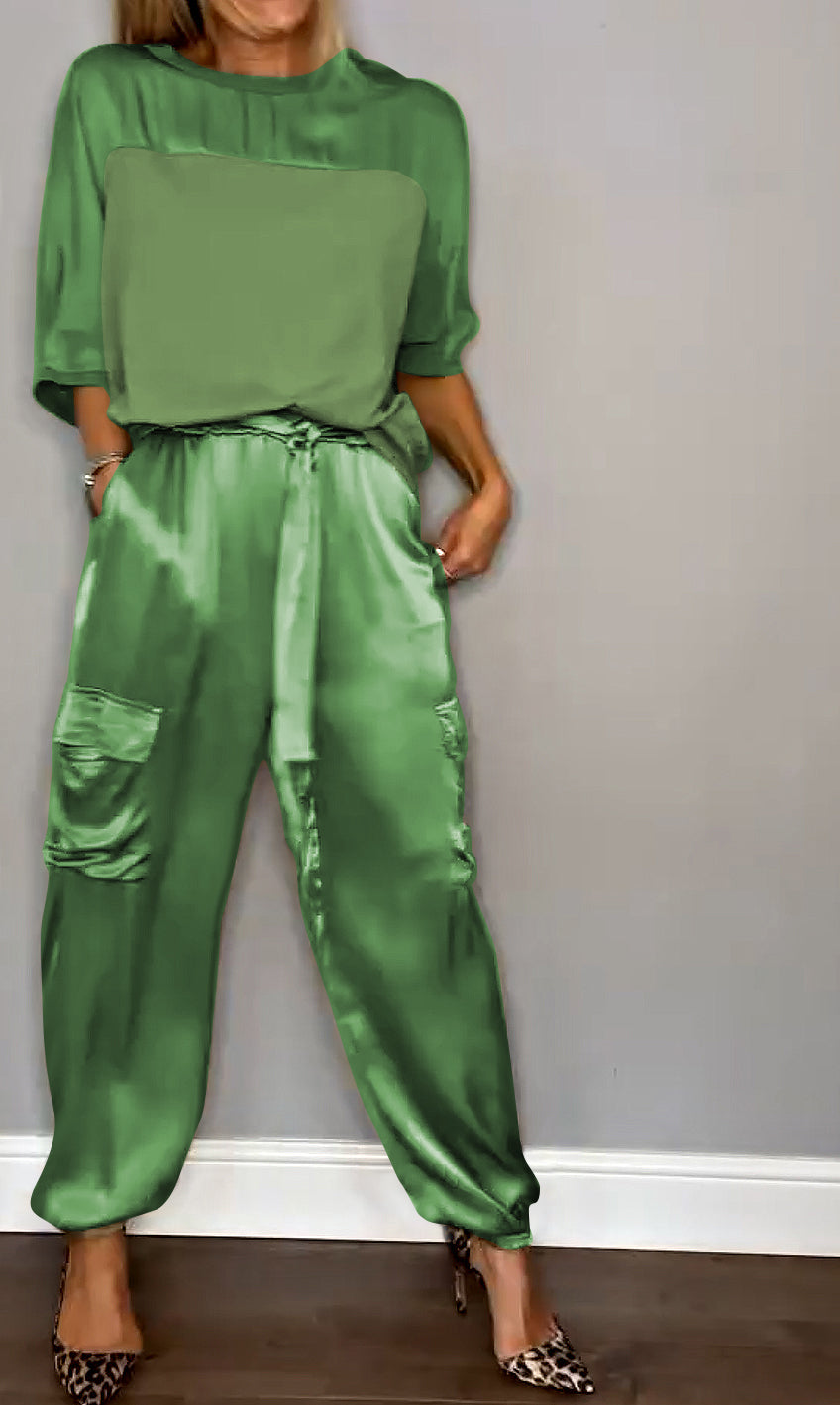 Ella | Women's Formal Outfit Two Piece Satin Suit