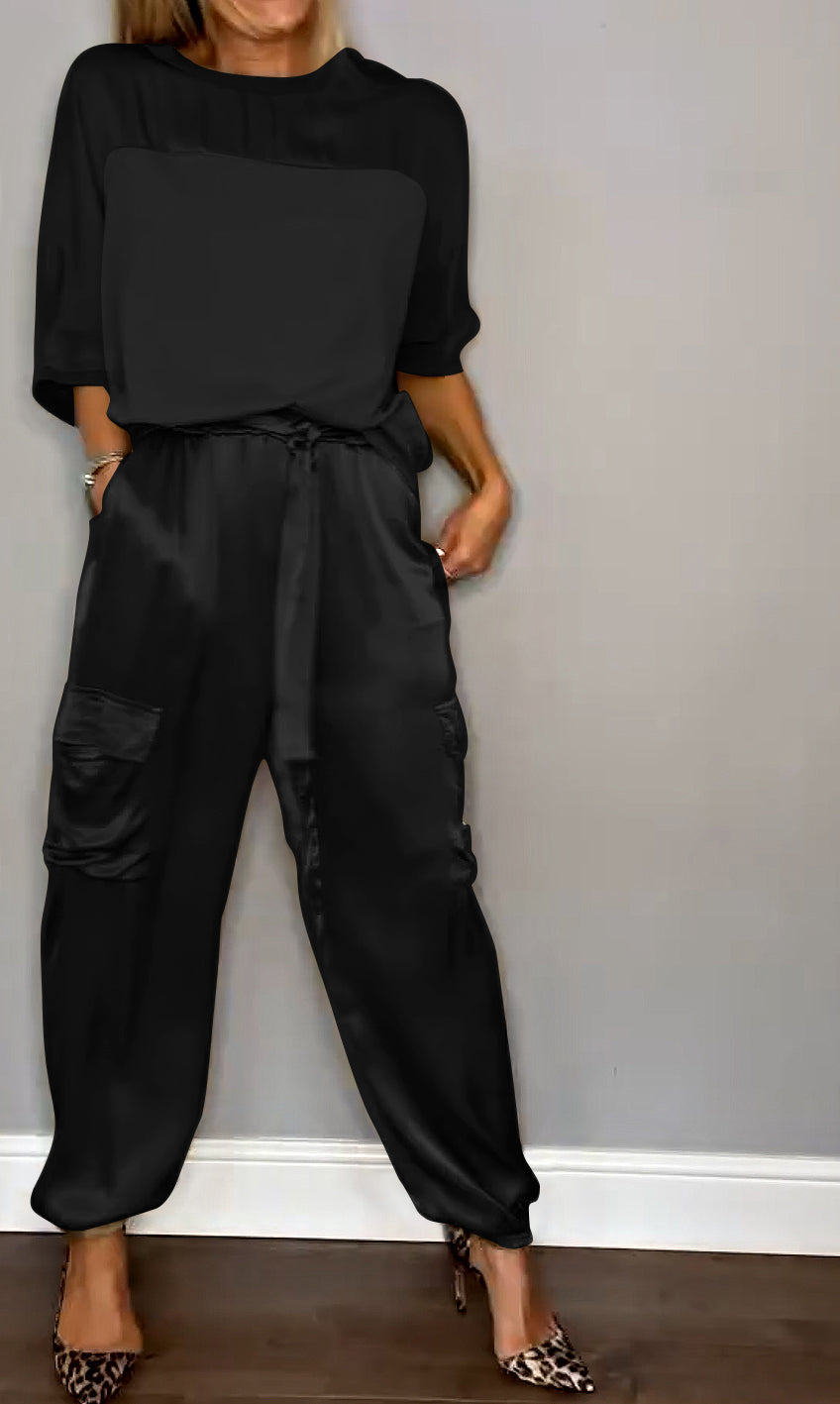 Ella | Women's Formal Outfit Two Piece Satin Suit