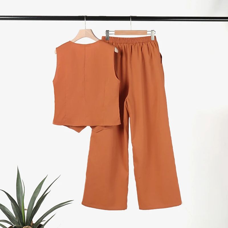 Eloise | Women's Linen Vest and Pants Outfit Set
